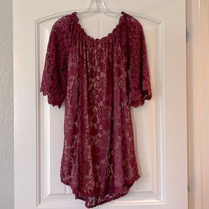 Small, pretty burgundy dress, lined
